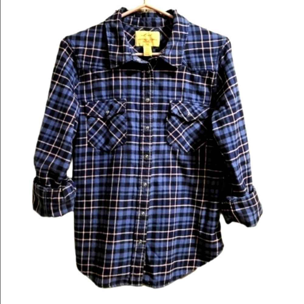 Levi's Vintage Cottagecore  Button Down Shirt Plaid Flannel Long Sleeves Large